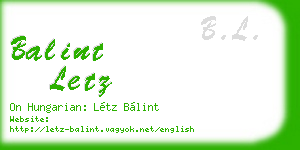 balint letz business card